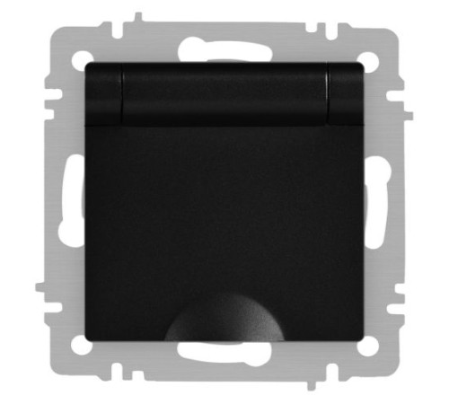 Розетка Accent 6-203-05 2P+E Schuko с крышкой 16А-250В IP20 СУ антрацит Intro Б0063747