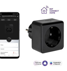 Розетка умная Wi-Fi PRO 1-м 16А IP20 черн. Connect EKF RCS-2-WF