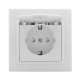 Розетка 1-м СП Минск 16А IP20 с заземл. защ. шторки с крышкой бел. Basic EKF ERR16-029-100