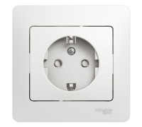 Розетка 1-м СП Glossa 16А IP20 с заземл. защ. шторки в сборе бел. SE GSL000144