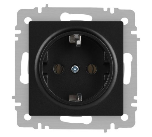 Розетка Accent 6-202-05 2P+E Schuko 16А-250В IP20 СУ антрацит Intro Б0063693