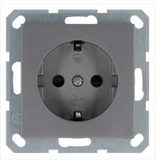 Розетка 1-м Shuko 16А IP20 с заземл. защ. шторки механизм алюм. Jasmart G5501S