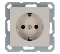Розетка 1-м Shuko 16А IP20 с заземл. защ. шторки механизм тауп Jasmart G5501T