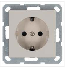 Розетка 1-м Shuko 16А IP20 с заземл. защ. шторки механизм тауп Jasmart G5501T