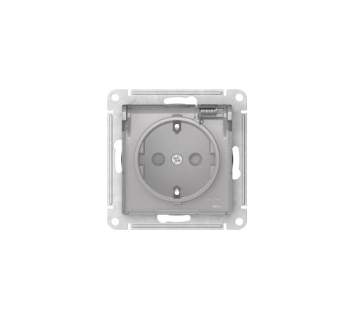 Розетка AtlasDesign Aqua 16А IP44 с заземл. защ. шторки с прозр. крышкой быстрозажим. клем. механизм алюм. SE ATN440346S