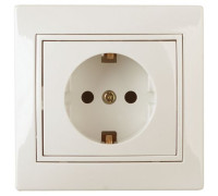 Розетка 1-м СП Plano 1-202-02 16А IP20 250В 2P+E Schuko сл. кость Intro Б0053876