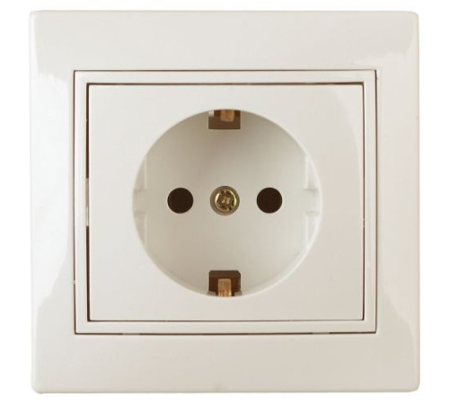 Розетка 1-м СП Plano 1-202-02 16А IP20 250В 2P+E Schuko сл. кость Intro Б0053876