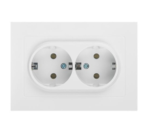 Розетка Intro Accent 6-205-01 2X2P+E Schuko 16А-250В IP20 СУ AL/CU бел. Intro Б0063485
