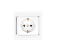 Розетка 1-м СП Валери 16А IP20 с заземл. бел. UNIVersal В0028