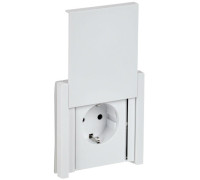 Розетка СП FORTE&PIANO 16А IP44 FP221 с заземл. защ. шторки с крышкой винт. крепл. бел. IEK FP-R16-16-44-K01