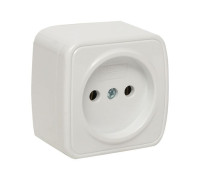 Розетка 1-м ОП Минск 10А IP20 без заземл. бел. Basic EKF EGR10-022-10