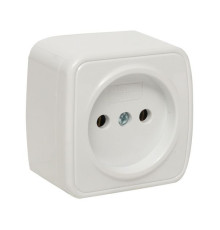 Розетка 1-м ОП Минск 10А IP20 без заземл. бел. Basic EKF EGR10-022-10