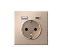 Розетка ArtGallery 16А с 2-мя заряд. устройствами USB A+C 5В/2.4А/3А 2х5В/1.5А механизм песочн. SE GAL001232