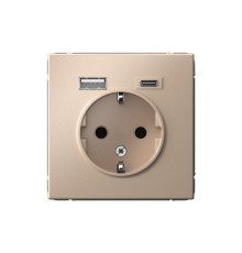 Розетка ArtGallery 16А с 2-мя заряд. устройствами USB A+C 5В/2.4А/3А 2х5В/1.5А механизм песочн. SE GAL001232