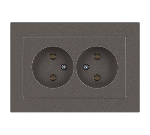 Розетка Accent 6-204-09 2х2P 16А-250В IP20 СУ AL/CU титан Intro Б0063433