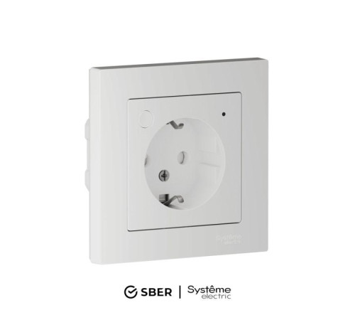 Розетка AtlasDesign Smart 16А L+N с заземл. защ. шторки Zigbee механизм бел. SE ATN000145Z
