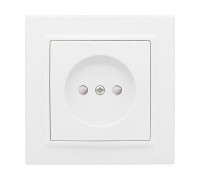 Розетка 1-м СП Минск 10А IP20 без заземл. защ. шторки бел. Basic EKF ERR10-022-100