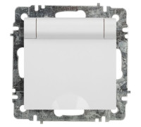 Розетка Intro Accent 6-203-01 2P+E Schuko с крышкой 16А-250В IP20 СУ AL/CU бел. Intro Б0063709