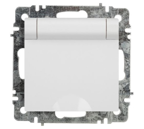 Розетка Intro Accent 6-203-01 2P+E Schuko с крышкой 16А-250В IP20 СУ AL/CU бел. Intro Б0063709