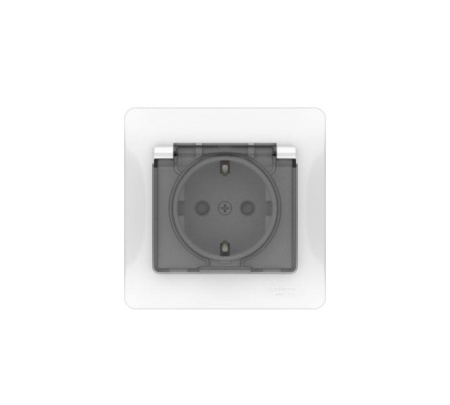 Розетка Glossa 16А IP44 с заземл. защ. шторки с крышкой быстрозажим. клем. в сборе бел. SE GSL000148S