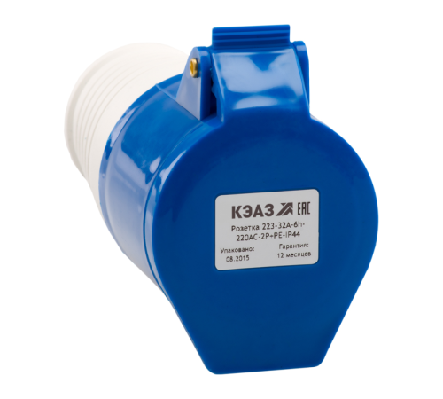 Розетка кабельная 223 32А 220AC 2P+PE 6ч IP44 КЭАЗ 222745