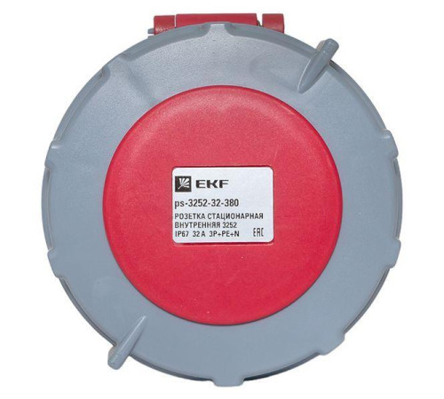 Розетка стационарная внутренняя 3252 3Р+РЕ+N 32А 380В IP67 PROxima EKF ps-3252-32-380