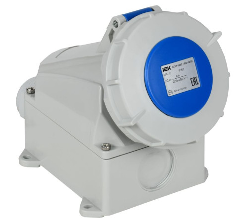 Розетка стационарная ССИ-1232 32А-6ч 220В 2P+PE IP67 IEK PSR11-032-3-0-67