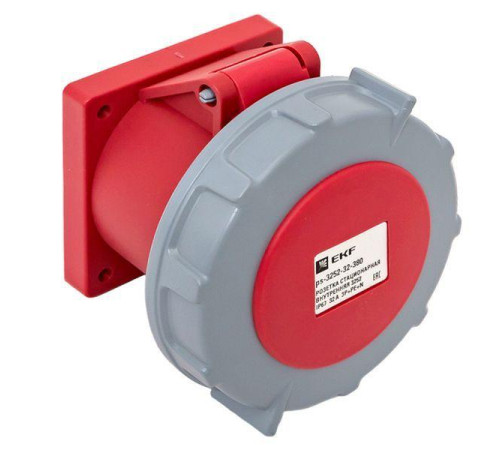 Розетка стационарная внутренняя 3252 3Р+РЕ+N 32А 380В IP67 PROxima EKF ps-3252-32-380