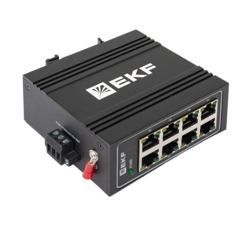Коммутатор неуправляемый промышленный U-8T 8 портов 10/100Base-T(X) RJ45 монтаж на DIN-рейку TSX EKF TSX-U-8T