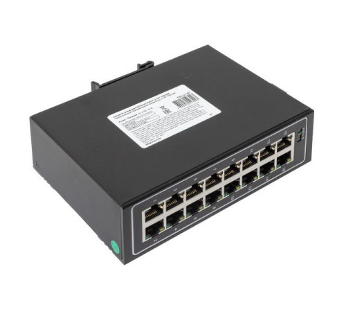 Коммутатор неуправляемый промышленный U-16T 16 портов 10/100Base-T(X) RJ45 монтаж на DIN-рейку TSX EKF TSX-U-16T