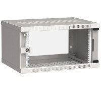 Шкаф LINEA WE 6U 600х450мм стекл. дверь сер. ITK LWE3-06U64-GF