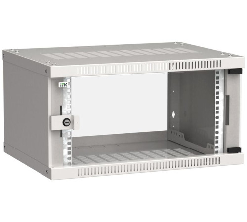 Шкаф LINEA WE 6U 600х450мм стекл. дверь сер. ITK LWE3-06U64-GF