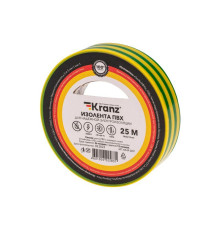 Изолента ПВХ 0.13х19мм 25м желт./зел. (уп.5шт) Kranz KR-09-2207