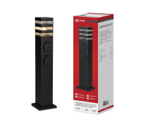 Светильник ТБУ POLO-SP600-2WO-1xA60-BL IP54 600мм уличный напольн. 2 розетки с заземл. контактом черн. IN HOME 4690612061825