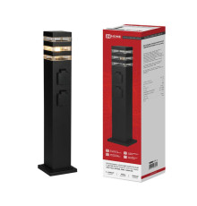 Светильник ТБУ POLO-SP600-2WO-1xA60-BL IP54 600мм уличный напольн. 2 розетки с заземл. контактом черн. IN HOME 4690612061825
