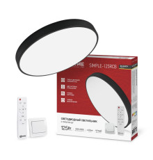 Светильник светодиодный SCANDY SIMPLE-125RCB 125Вт 3000-6500К 10000лм 230В 400х50мм пульт ДУ черн. IN HOME 4690612062136