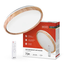 Светильник светодиодный COMFORT WOOD 75Вт 230В 3000-6500К 6000лм 490х90мм с пультом ДУ IN HOME 4690612035758