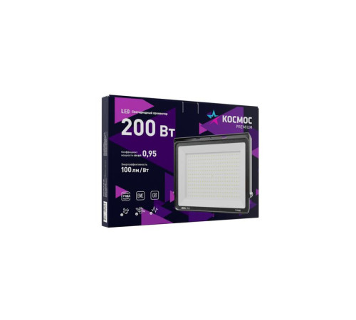 Прожектор светодиодный PREMIUM 200Вт 6500К 20000лм IP65 КОСМОС KOS_PR_LED_200