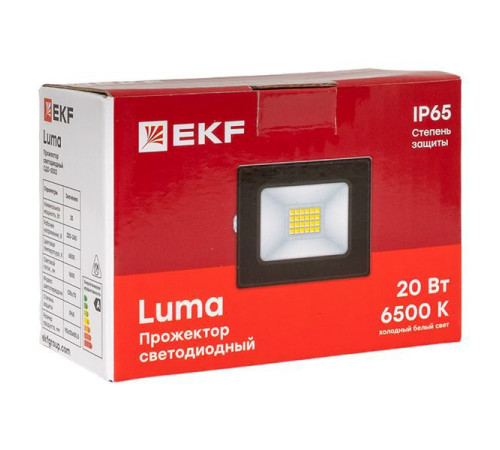 Прожектор светодиодный СДО-3002 20Вт 6500К IP65 Basic EKF FLL-3002-20-6500