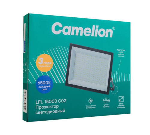 Прожектор LFL-15003 C02 (LED SMD 150Вт 15000лм 230В 6500К 300х252х34) черн. Camelion 16329