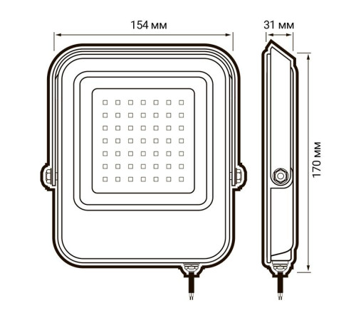 Прожектор светодиодный PFL-V 30Вт 6500К IP65 JazzWay 5039711