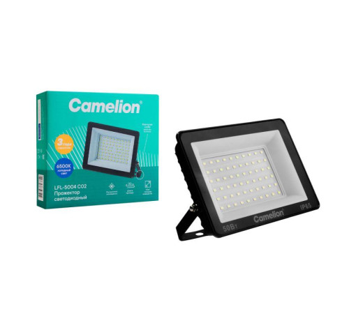 Прожектор LFL-5004 C02 (LED SMD 50Вт 5000лм 230В 6500К 153х136х30) черн. Camelion 16332