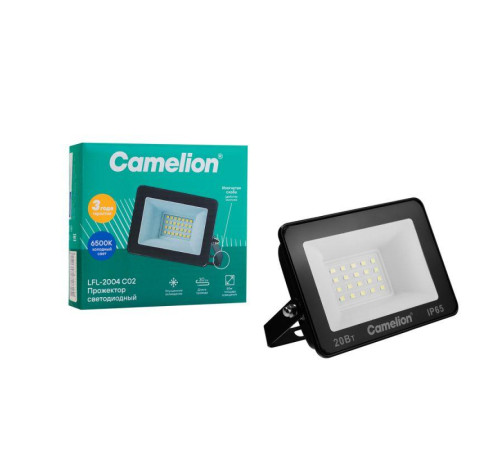 Прожектор светодиодный LFL-2004 C02 LED SMD 20Вт IP65 6500К 2000лм 230В 113х102х24 черн. Camelion 16330