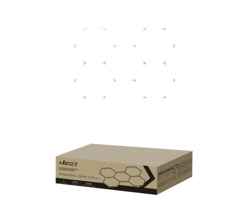 Светильник светодиодный ДБО-HEXAGON 5С-24065 240Вт 6500К 230В 1628х2380мм 5 сот 0.5м шнур с вилкой NEOX 4690612066622