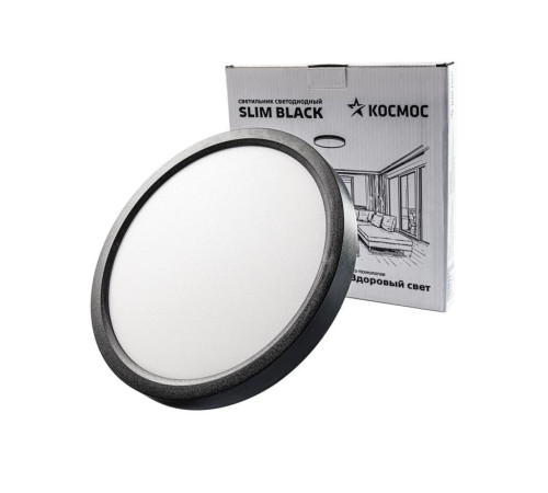 Светильник светодиодный SLIM BLACK 24Вт 4500К IP40 1620лм 230В 230х25мм КОСМОС KSlim24w_B4500K