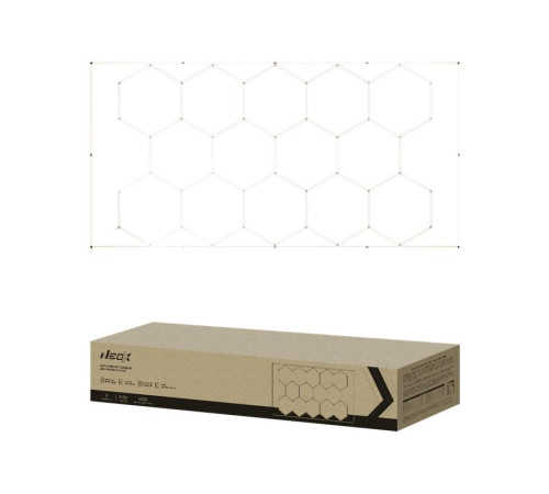 Светильник светодиодный ДБО-HEXAGON 14С-81065 810Вт 6500К 4835х2430мм 14сот с рамкой 0.5м шнур с вилкой NEOX 4690612066660