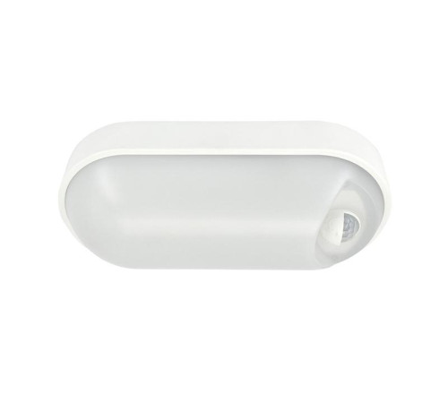 Светильник светодиодный WP 15 C 12W OP 840 W10L22 WH MDM 220х106х60мм 12Вт 4000К IP65 ЖКХ овал. пылевлагозащ. с датчиком движения бел. Русский Свет 15071524500