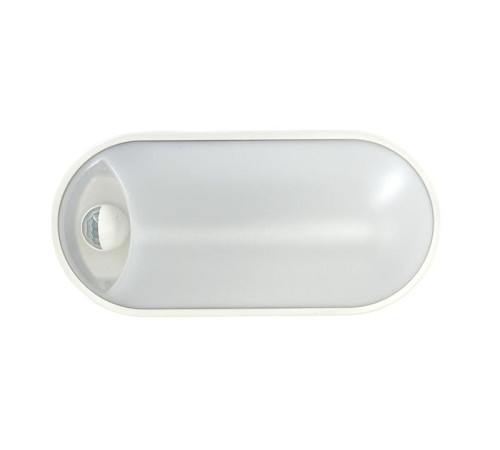 Светильник светодиодный WP 15 C 12W OP 840 W10L22 WH MDM 220х106х60мм 12Вт 4000К IP65 ЖКХ овал. пылевлагозащ. с датчиком движения бел. Русский Свет 15071524500