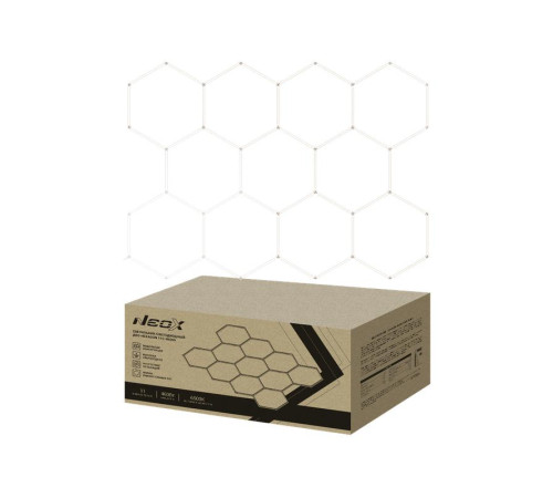 Светильник светодиодный ДБО-HEXAGON 11С-46065 460Вт 6500К 230В 3256х2350мм 11 сот 0.5м шнур с вилкой NEOX 4690612066646