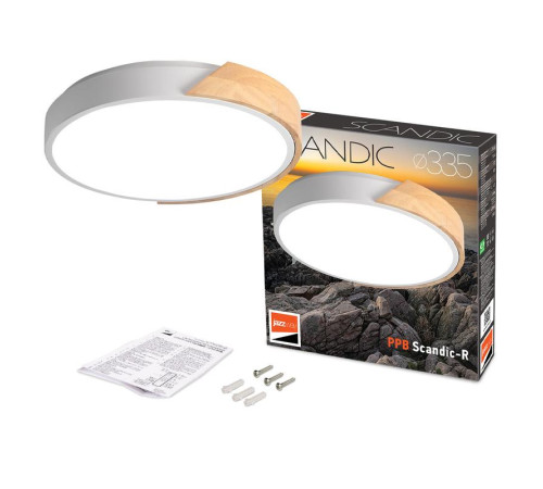 Светильник светодиодный декоративный PPB Scandic-R 24Вт 4000К IP20 настенно-потолочный WH/W JazzWay 5036932